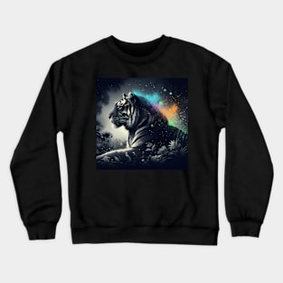 Monochromatic Tiger Within Rainbow Colors Crewneck Sweatshirt